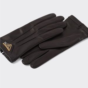 Prada Black leather gloves